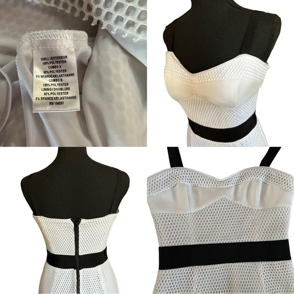 Milly Black & White Bustier Dress with Mess Overlay Size 4 - Picture 15 of 17
